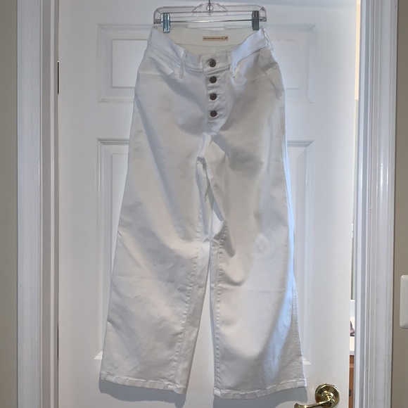 LEVIS WHITE MILE HIGH CROPPED WIDE LEG JEANS - Picture 5 of 5